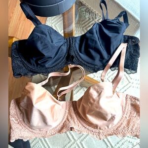 Victorias secrets bras . Black is 36C tan is 24C. New